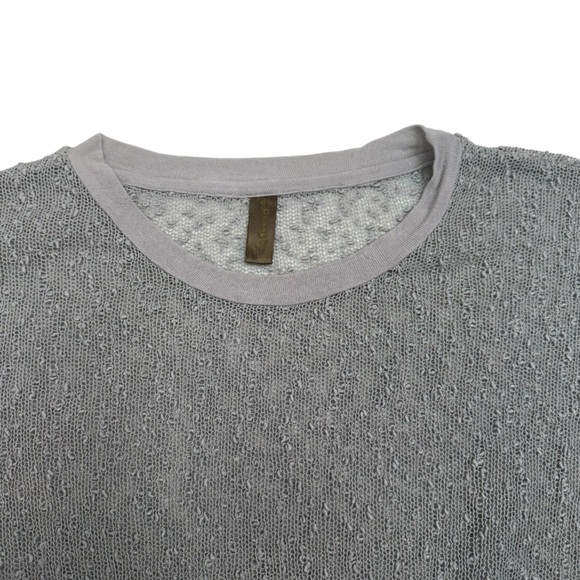Danny Be Grey Loose Knit Short Sleeve Round Neck Sweater Top Size S - Picture 8 of 8